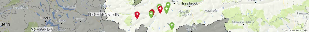 Map view for Pharmacies emergency services nearby Pfunds (Landeck, Tirol)